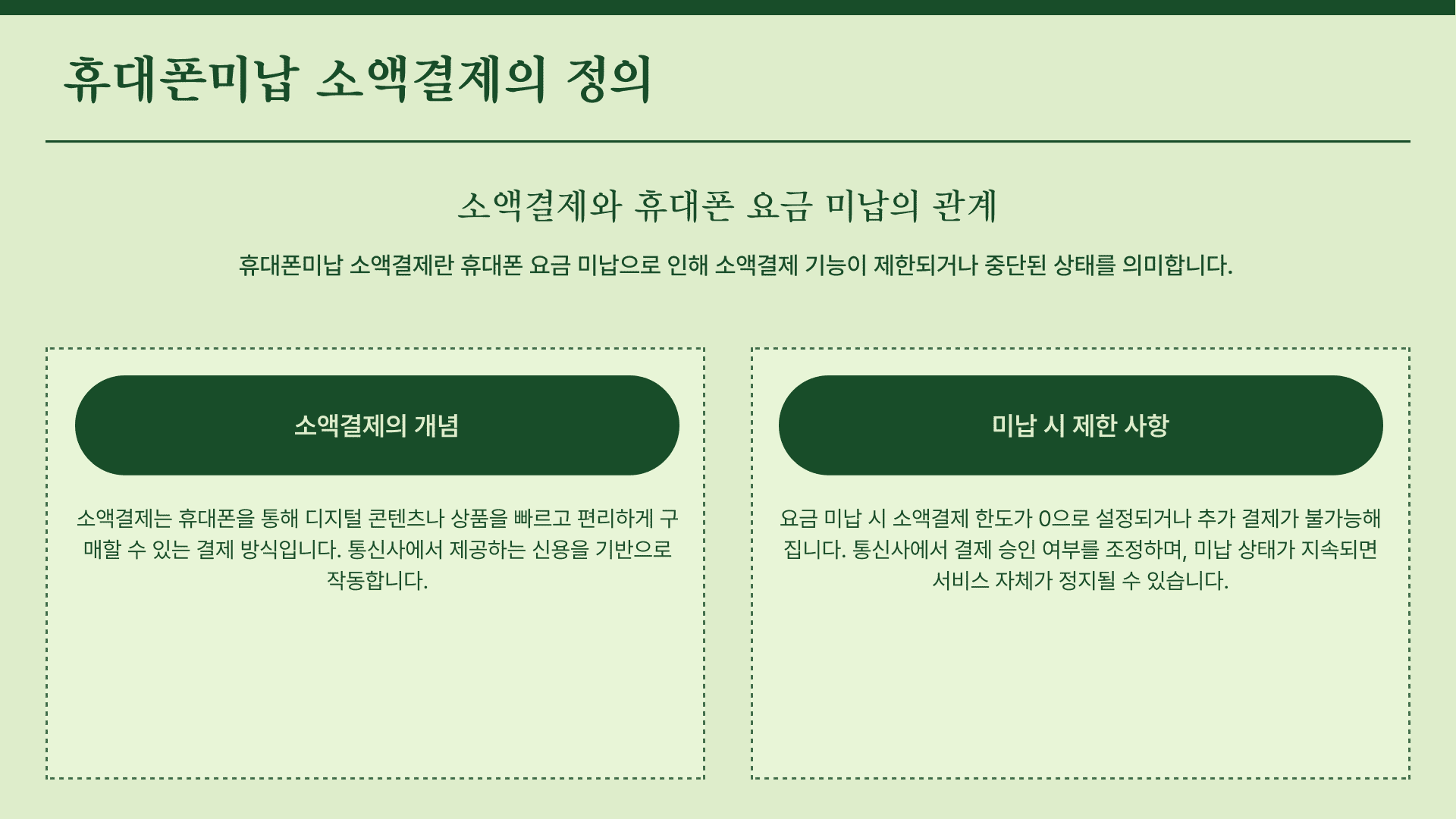 휴대폰미납 소액결제의 정의