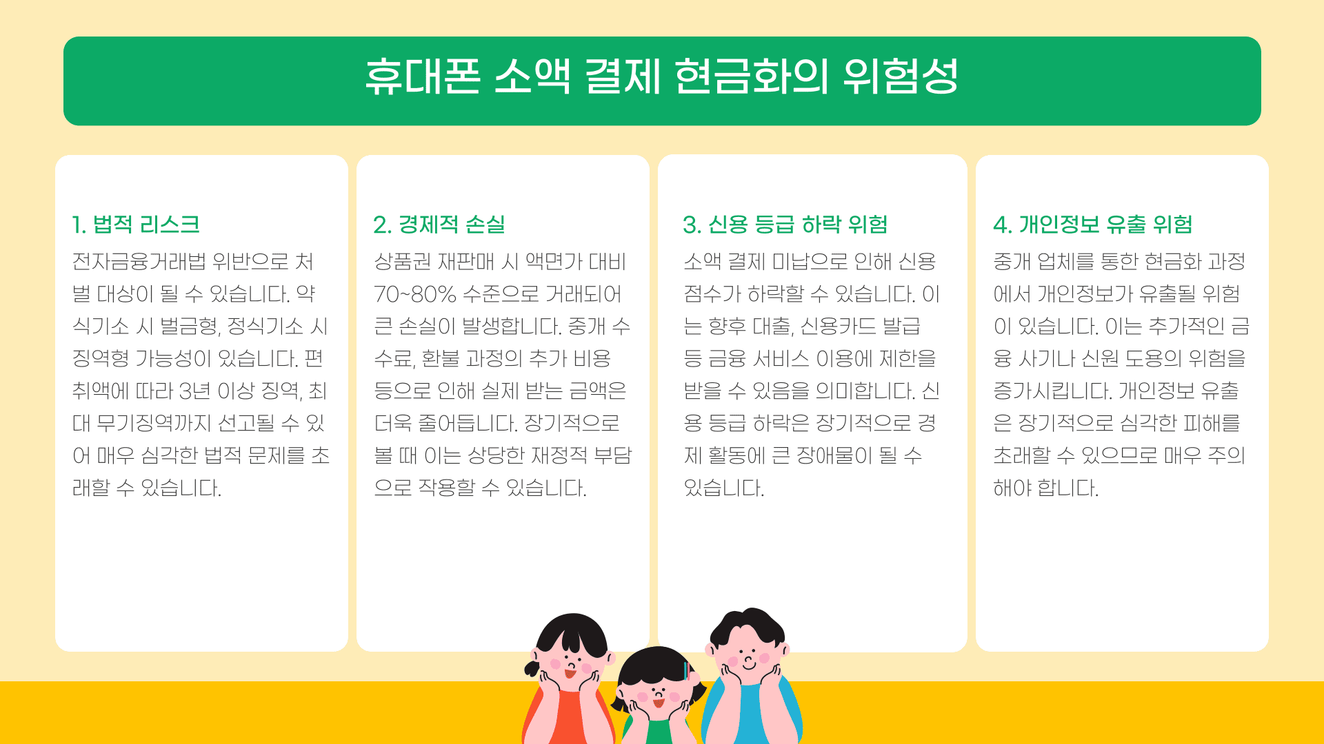 휴대폰 소액 결제 현금화의 위험성